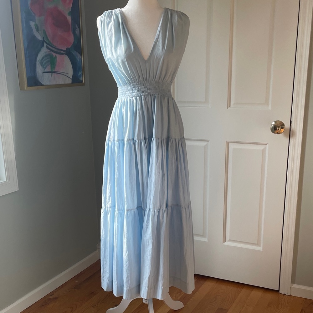 S/W/F Chic Sky Blue Sleeveless Maxi Dress